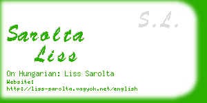 sarolta liss business card